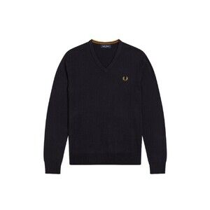 Fred Perry Blue Wool/Cotton Blend V-Neck Pullover - NWT